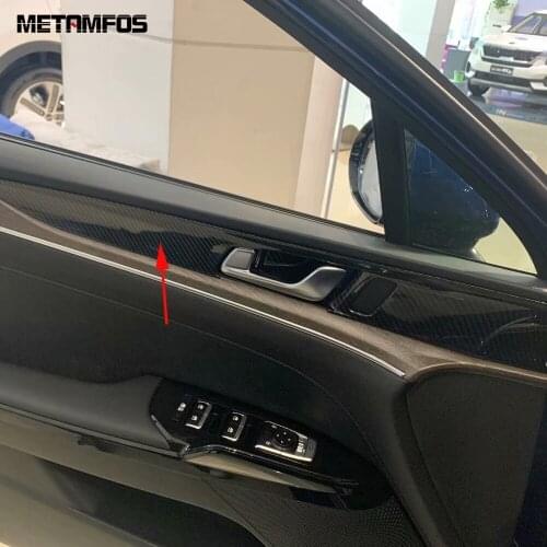 For Kia Optima 2020 2021 Carbon Fiber Inside Door Handle Bowl Cover Trim Molding Decoration Frame Inner Accessories Car Styling