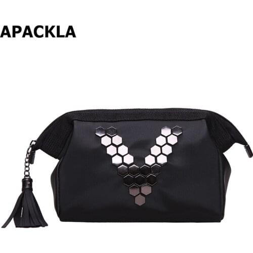 Waterproof Nylon Cosmetic Bags High Quality Stud Makeup Bag Big Tassel Travel Organizer Professional Storage Necessaries Case