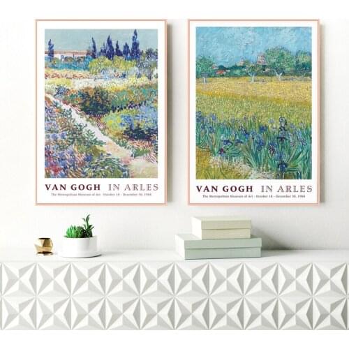 The Van Gogh Museum Exhibition Poster abstract flowers plants oil painting on Canvas Gallery Wall art pictures for interior home