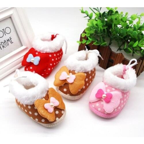 Winter Sweet Newborn Baby Girls Boys Princess Winter First Walkers Soft Soled Infant Toddler Kids Girl Boy Footwear Shoes