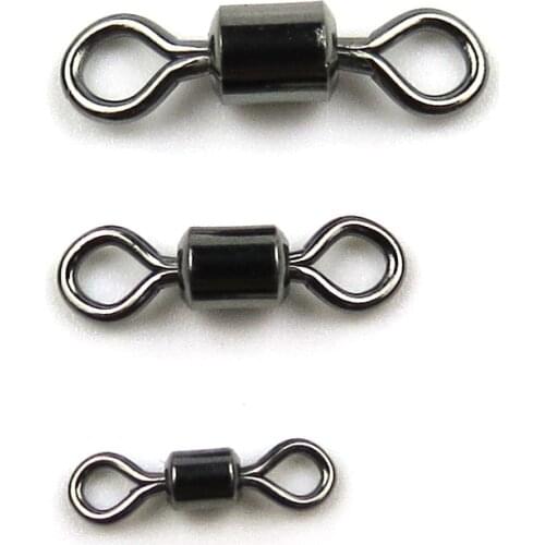 100pcs Fishing Swivels Rolling Swivel Connector Rolling Swivel with size 4# Bearing Solid Rings Sea Fishing Accessories