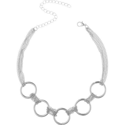 2021 Choker Collares Moana Metal Chain Thick Circle Stitching Necklace Female Clavicle Chocker Chains Necklaces