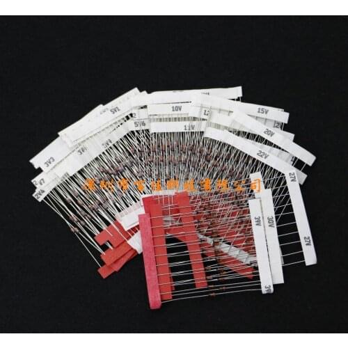 300pcs 30 specifications × 10 pcs 1/2w zener diode package 0.5W 2v-39v component package