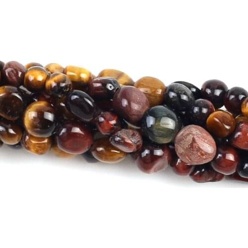 5*8mm Natural Three-color Tiger Eye Oval Shape Gravel Stone Beads Loose Beads For Jewelry Making DIY Necklace Bracelet