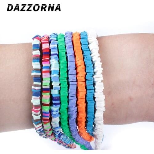 5mm Clay Beads Flat Square Clay Polymer Loose Spacer Beads For Jewelry Making DIY Handmade Bracelet Jewelry Accesories