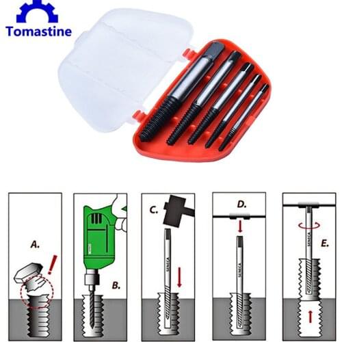 5pcs/set Screw Extractors Damaged Broken Screws Removal Tool Used in Removing the Damaged Bolts Drill Bits