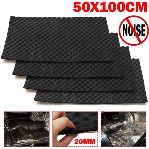 50*100cm 20mm Car Sound Hot Deadener Mat Noise Proof Bonnet Insulation Deadening Hood Engine Firewall Heat Foam Cotton Sticker