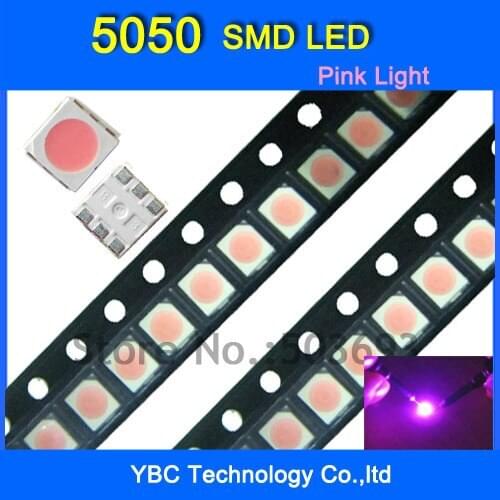 5050 SMD LED 1000pcs/lot Ultra Bright Pink Diode Light Wholesale