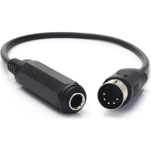 6.35mm Female 1/4" TRS to DIN 5 Pin MIDI Cable Adapter for Speaker, Amplifier, Mixer to MIDI Keyboard, Synthesizer and Guitar
