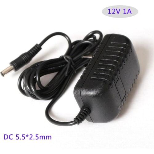 AC DC adapter 12V 1A 12W Converter Adapter Charger Plastic case LED driver wall-mounted Jack plug