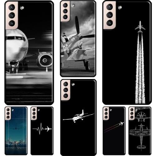 Airplane Aircraft Case For Samsung Galaxy S10 S8 S9 Note 10 Plus Note 20 S10e S20 FE S21 Ultra Phone Cover