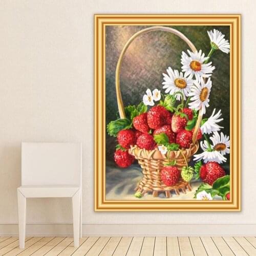 DIY 5D Diamond Painting Fruit Flower Cross Stitch Kits Full Drill Embroidery Mosaic Art Picture of Rhinestones Gift Home Decor