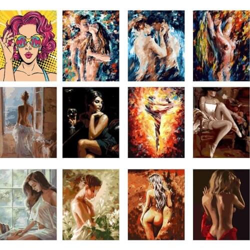DIY Paints By Numbers Sexy Beauty 50x40cm Art Pictures Natural Scenery Decorative Canvas Wall Artcraft Oil Painting By Numbers