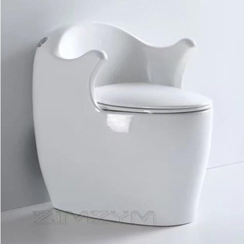 Double Armrest Ceramic Siamese Toilet Slow-down Silent Cover Plate Novel Shape Strange Beautiful Siphon Toilet S-Trap