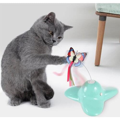 Electric Cat Strick Toys Interactive Pet Smart Automatic Rotating Luminous Butterfly Replace Strick Cat Training Exercise Toys