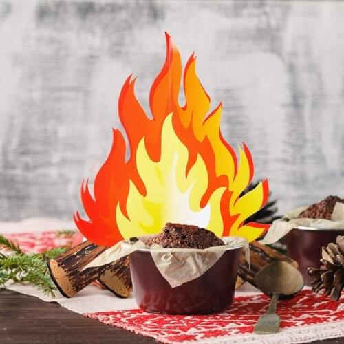 3D Flame Copperplate Cardboard Halloween Flame Chinese New Year Flame Decoration Easter Christmas Handmade Atmosphere Fire