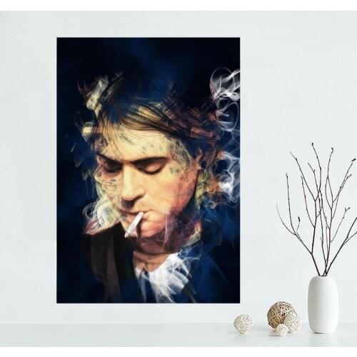 Nice Kurt Cobain Poster Custom Canvas Poster Art Home Decoration Cloth Fabric Wall Poster Print Silk Fabric