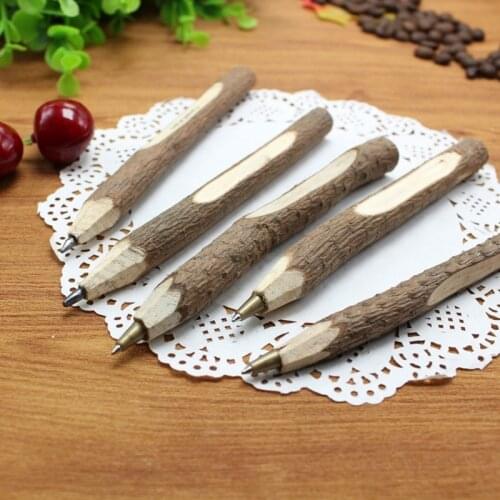 Creative Tree Wooden BallPoint Pen For Writing Office School Supplies Stationery