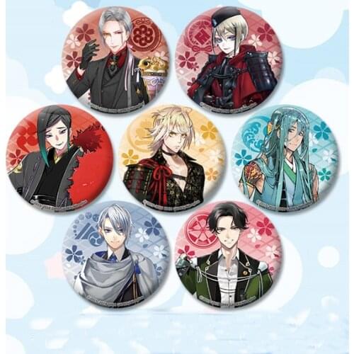 Game Brooch Touken Ranbu Online round icons on backpack badges