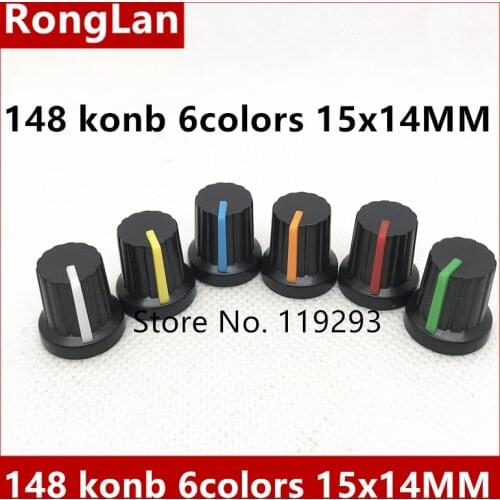 Potentiometer cap Audio amplifier 148 potentiometer knob two color plastic knob cap encoder band switch handle 15x14mm-100pcs