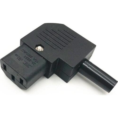 IEC C13 Left Angle Rewirable Horizontal Connector 125V-250V C13 90 Degree Plug