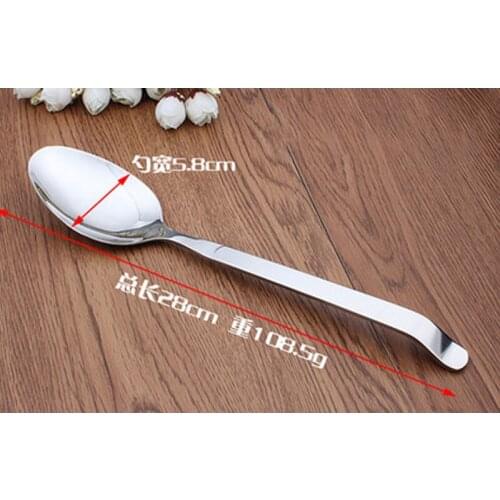 Stainless steel communal spoon long handle vegetable spoon western food communal more fast food dishes colander rice spoon hot p