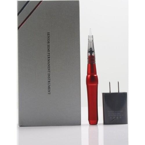 1pcs Red color Embroidery eyebrow machine Lip Microblading Semi Permanent Makeup High Speed Tattoo Machine Pen for Beauty Salon