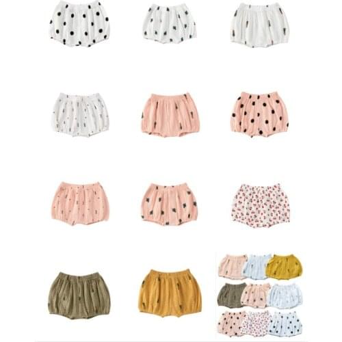 2020 Cute Baby Infant Soft Cotton Linen Bloomer Shorts Girl Boy Print Casual Fashion Elastic Hot Pants Bottoms Summer Clothing