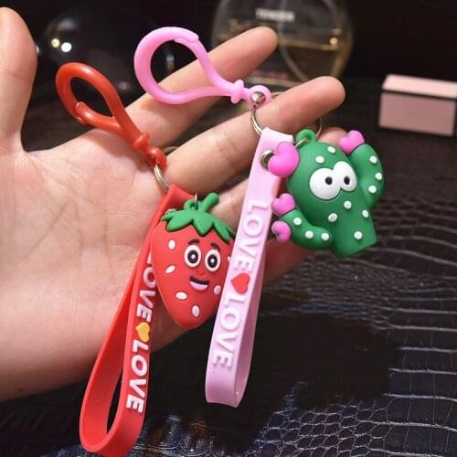 New simulation fruit Keychain Car metal key Chain key ring hanging bags charm car Key Ring birthday Party gift Jewelry K2373