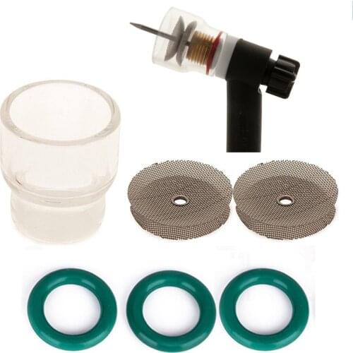 New Pyrex Tig Welding Cup Kit 21*14.7mm for WP-9 & WP-17 Tig Torches Mayitr Durable Gas Lens 1.6mm and 2.4mm #12 Size Cup