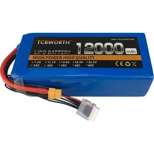RC Airplane LiPo Battery 5S 18.5V 12000mAh 25C For RC Helicopter Quadrotor Car Tank Toys Models 5S Batteries LiPo 12A TCBWORTH