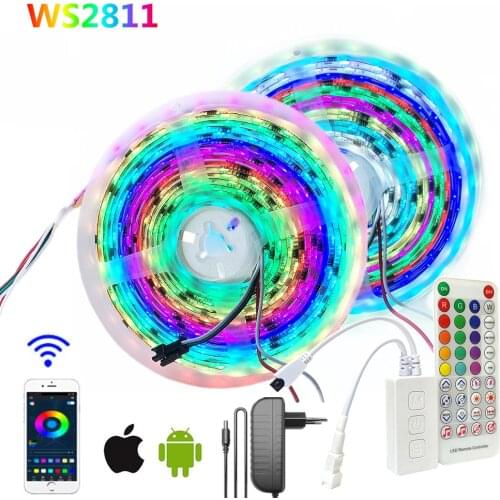 RGB IC Led Tape DC12V Bluetooth Addressable WS2811 Smart Pixel Led Strip Kit Magic 5M 10M 5050 Home Bluetooth Voice Control