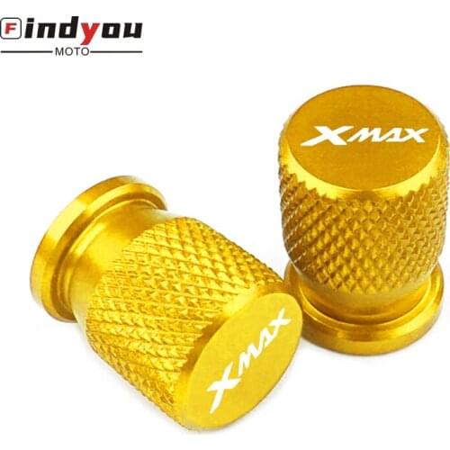 With logo XMAX Motorcycle Tire Valve CNC Aluminum Air Port Stem Cover Cap Accessories for Yamaha XMAX 125 250 300 400 All Year