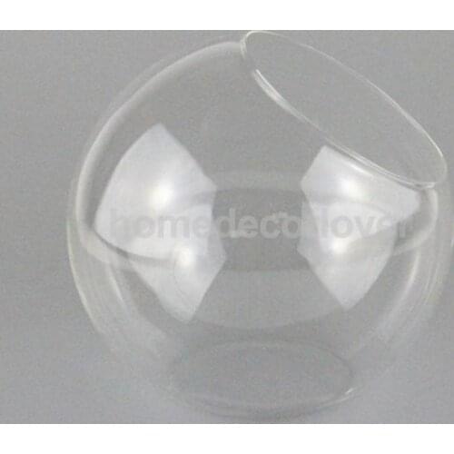 Ball Glass Flower Vase Pot Micro Landscape Terrarium Bottle Candlestick 12cm