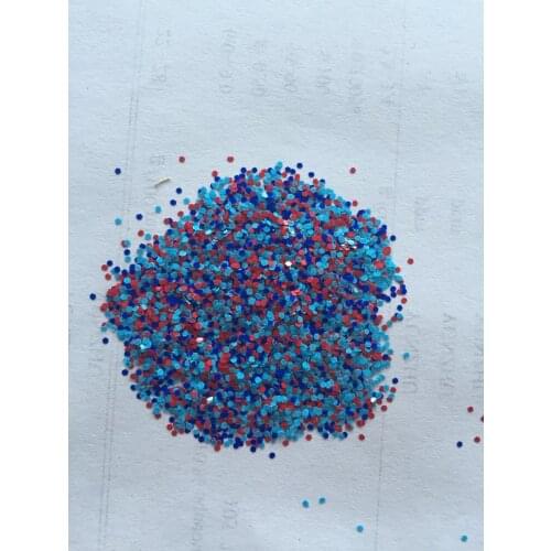Blue Red Solvent Resistant Glitter Mix for Nail Polish Acrylic, DIY supplies 50 grams