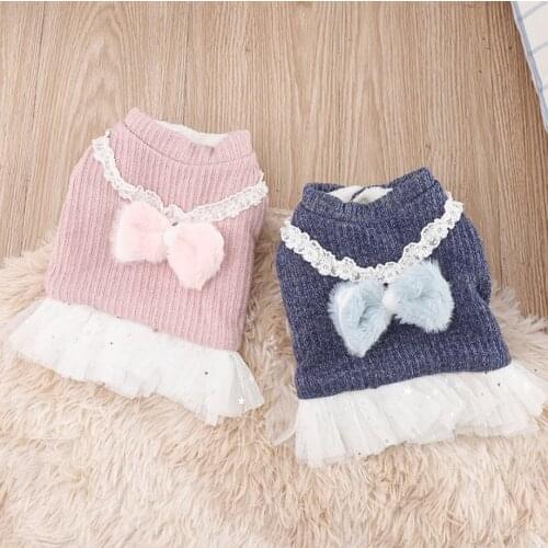 Dog pet Tutu Dress Dog Clothes Winter Warm Coat Jacket for Dogs Cats pet Jumpsuit Dress Clothing for Dog Puppy