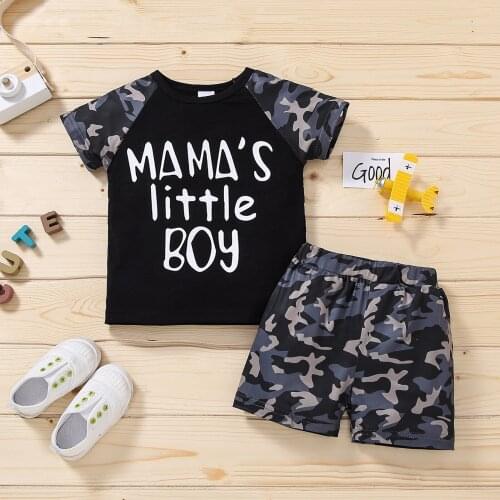 Boys Summer Clothes Sets Children Fashion Shirts + Camouflage Shorts 2pcs Wedding Outfits For Baby Boy Toddler Tracksuits