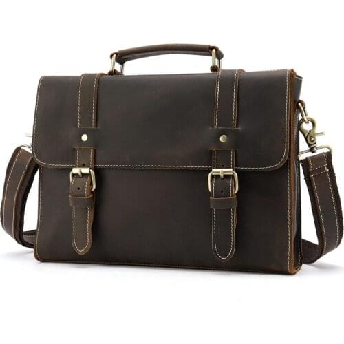 Notebook Computer Bag Mens Briefcase Cow Leather Laptop Bag Office Bags For Men Briefcase Laptop Business Tote For Document