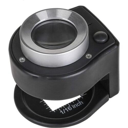 30X Toy Gift LED Illuminated Handheld Magnifier Pocket Microscope Loupe with Reading Scale and Light Source Magnifying Glass