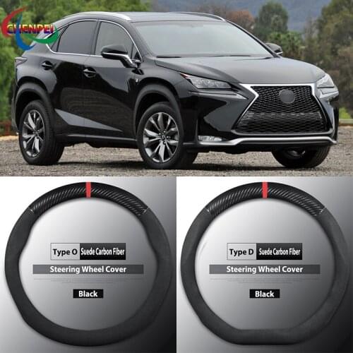 Four Seasons Universal Non-Slip Carbon Fiber Suede Steering Wheel Cover For Lexus NX200 Car Interior Accessories