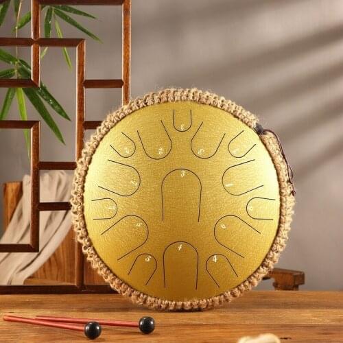 Tongue Drum D tone Ethereal Drummer Disc Tank Hand Drum Steel Hollow Musical Meditation Instruments for Yoga 13 inch 15 Tone New