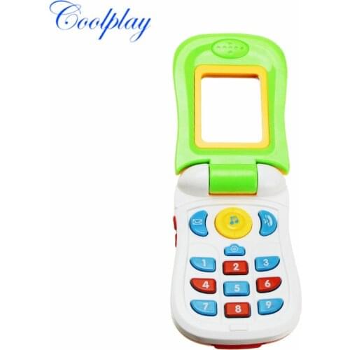 Funny Flip Phone Toy Baby Learning Study Musical Sound Cellphone Educational Learning Toy Mobile Phone Electric Toy Gift for Kid