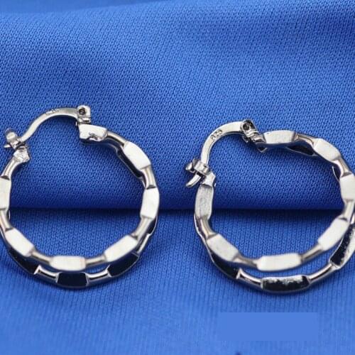 Lovers Black Gold Earring Round Geometric Design 925 Sterling Silver colorFashion Black Earrings Studs For Men And Women 6