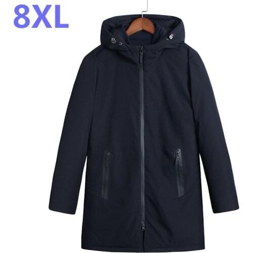 8XL 7XL 6XL 5XL Winter Keep Warm Coat Casual Mens Jacket Mens brand Long section Jacket Coat Cotton-padded clothes