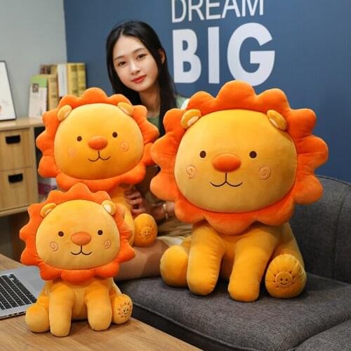 1pc 50-90cm Big Size Lovely Smile Lion Plush Toys Cartoon Lion King Pillow Stuffed Soft Animal Cushion for Children Girls Gifts