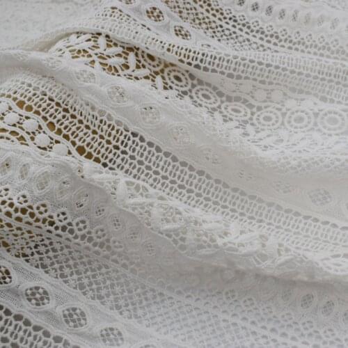 1yard new Geometric water-soluble pure cotton lace fabric for dress telas por metro tissu tissus bazin riche getzner sewing DIY