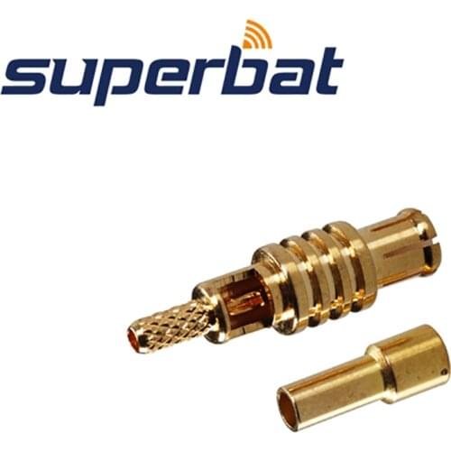 Superbat 10pcs MCX Crimp Plug Male RF Coaxial Connector for 1.13mm Cable Goldplated