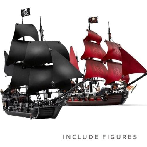 2021 The Black Pearl Ship Pirates Ships Caribbean Model Building Blocks Compatible with 4184 4195 Birthday Gifts Kids Toys