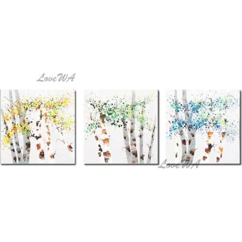 3 Panel Abstract Colorful Tree Oil Painting Picture Canvas Wall Art Paintings Home Decoration Wall Picture Entrance Artwork
