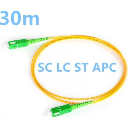 30m SC LC ST APC to SC LC APC G657A Fiber Patch Cable, Jumper, Patch Cord Simplex 2.0mm PVC OS2 SM Bend Insensitive
